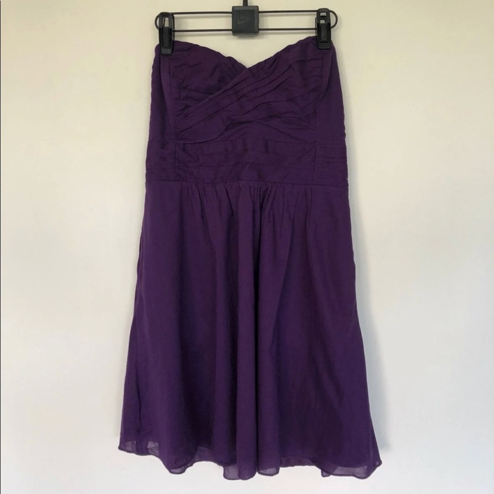 Express Strapless Purple Dress